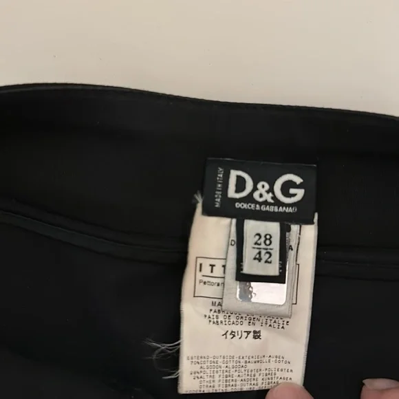 D&G Dolce Gabbana Women’s Straight Mid Rise Pants Black Size 28 - Picture 11 of 13